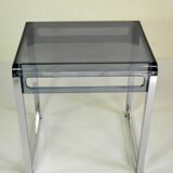 Table basse plexiglas et chrome 1970