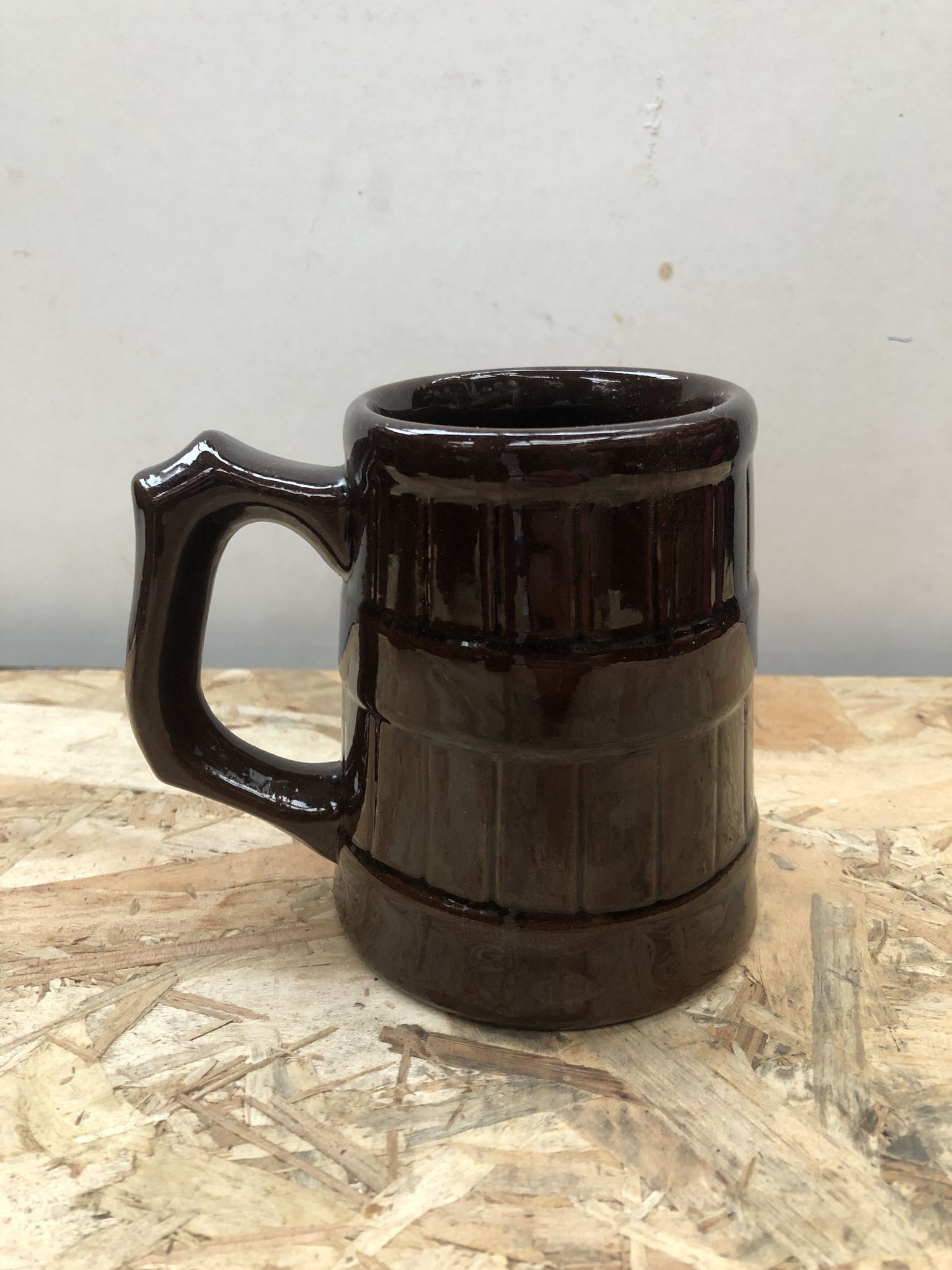 Serie 5 tasses chopes miedzygorze céramique marron vintage