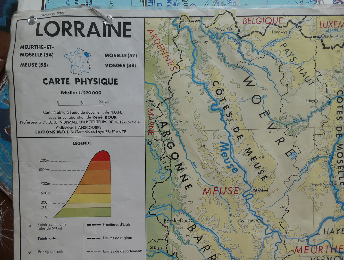 Former vintage school card MDI - Lorraine France
