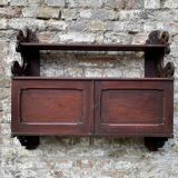 Antique mahogany wall cabinet/shelf