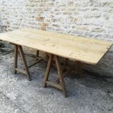 Farm table on trestles