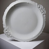 Large serving dish in fine white Limoges porcelain, vintage/antique.