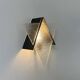 Vintage geometric wall lamp, black metal and glass, France 1950
