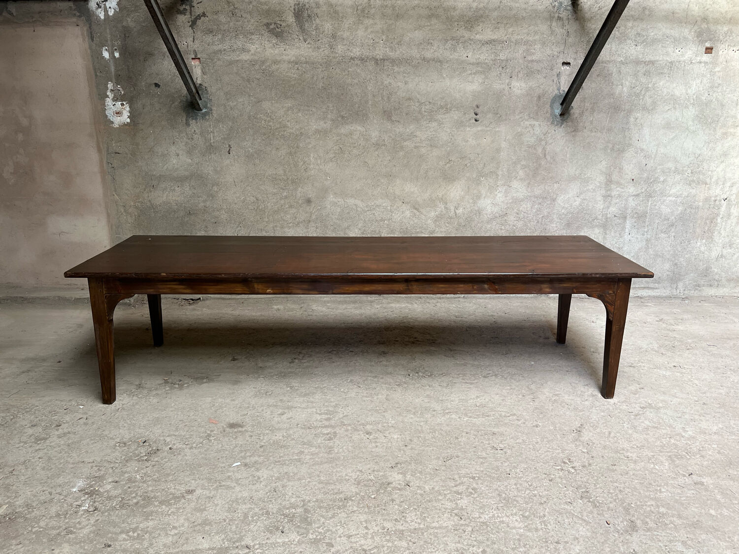 Old 3m fir farm table late 19th early 20th
