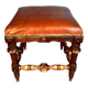 Wood and leather stool 1900s