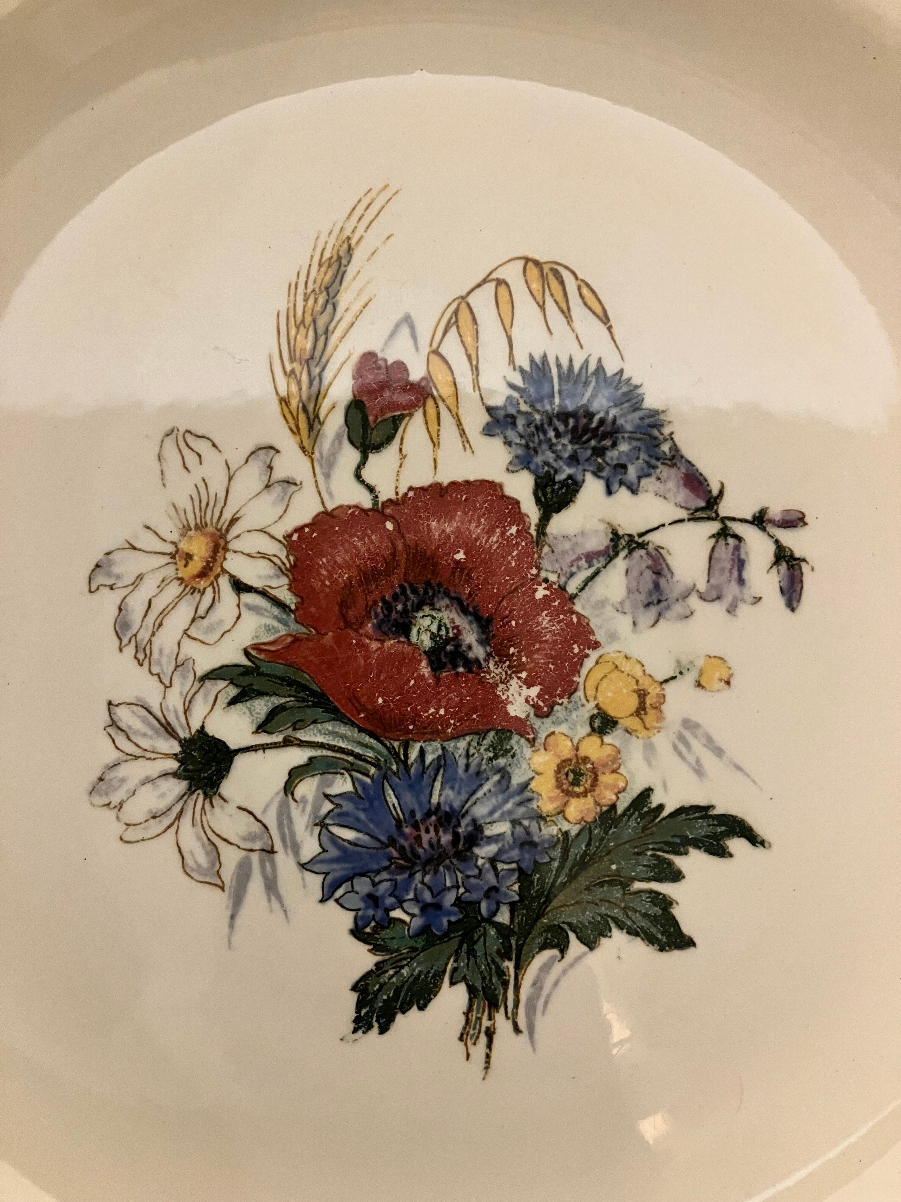 Set of 4 flat plates and 4 dessert plates Sarreguemines, Agreste service