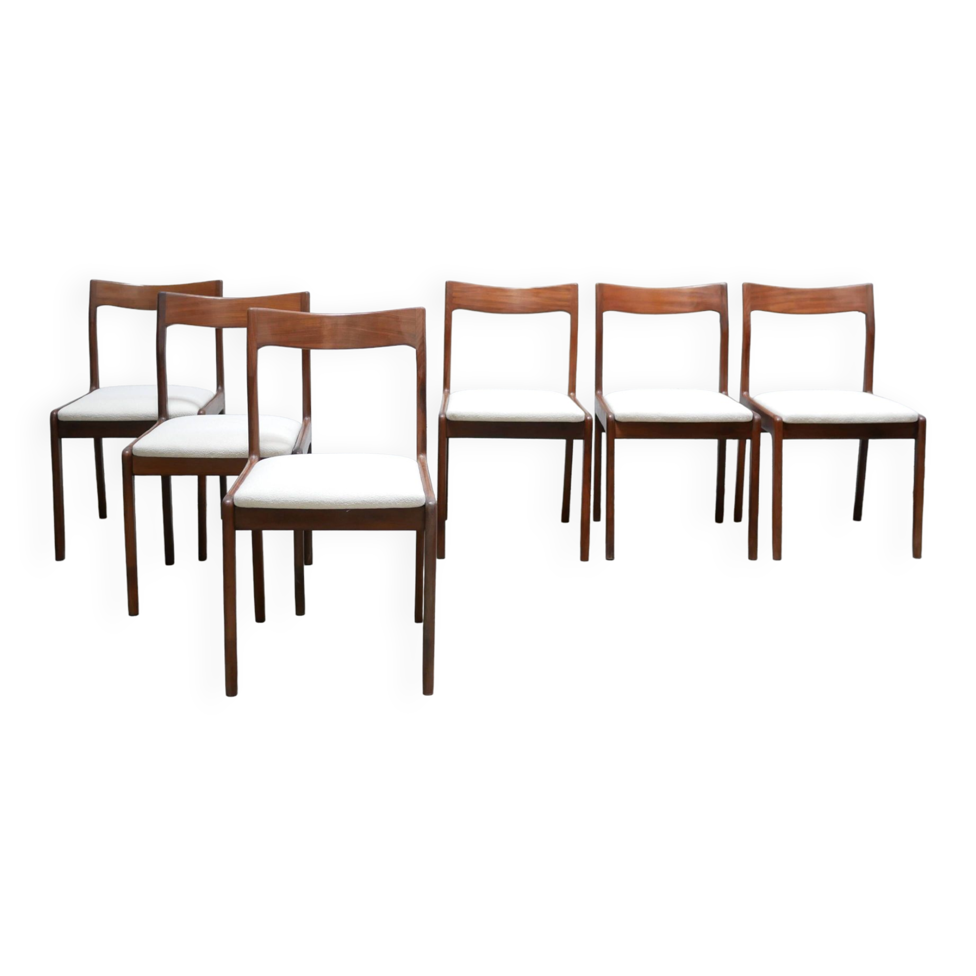 Set of 6 vintage Scandinavian teak chairs