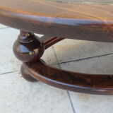 Coffee table year 80 slate solid oak vintage