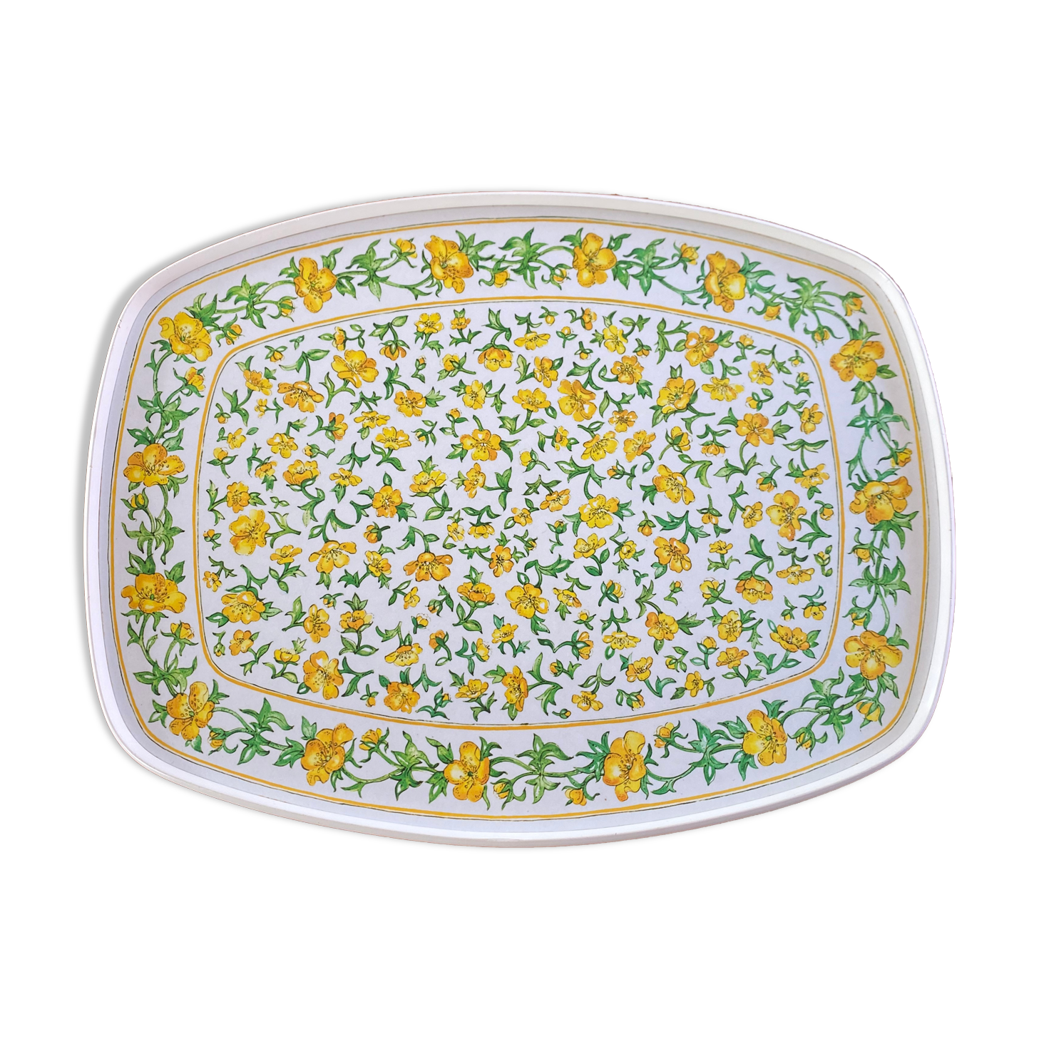 Yellow flower tray
