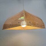 Plexiglass and Vienna straw chandelier.