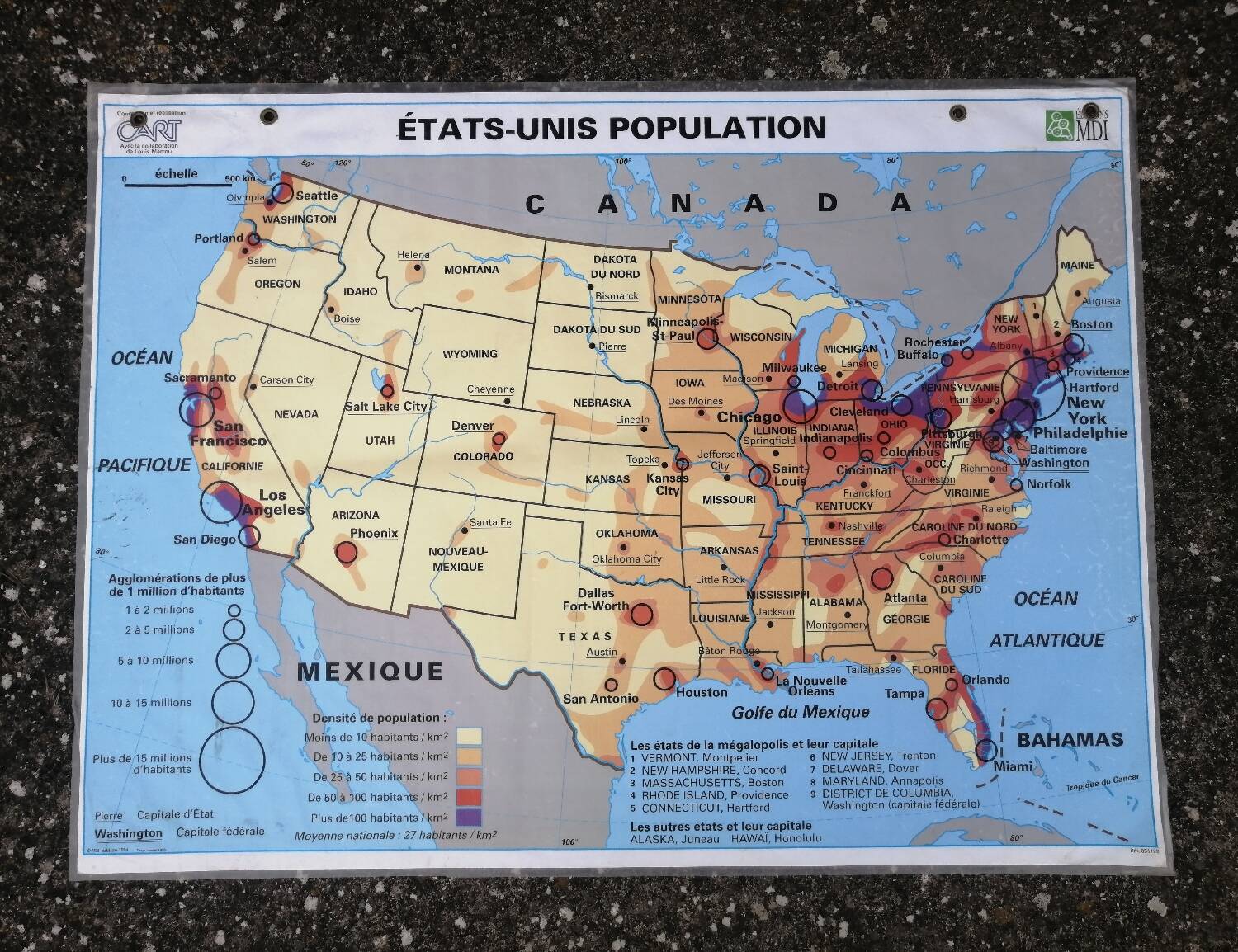 Old vintage MDI United States USA map
