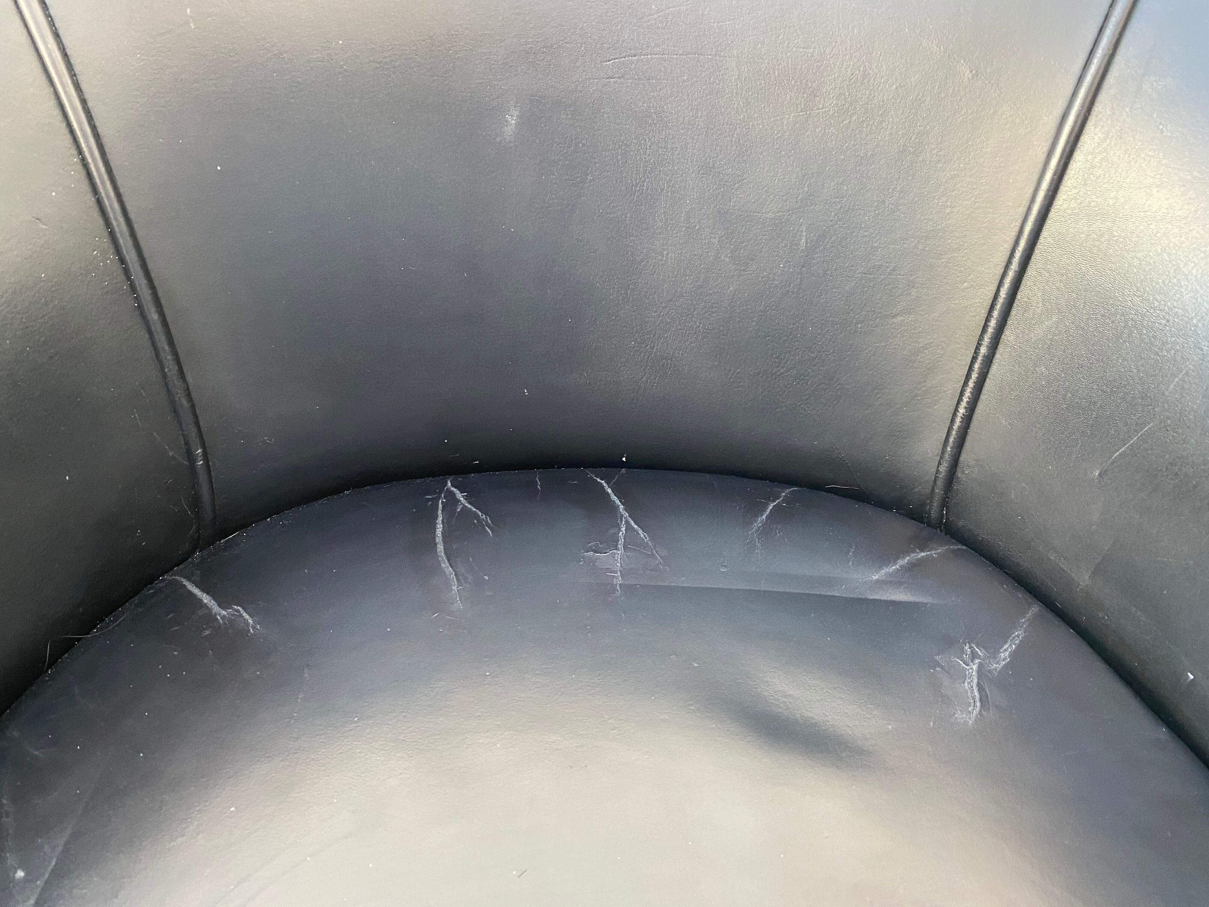 Tall black leather bar chair