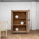 Two-door walnut showcase, 19th
