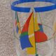 set of 6 large orangeade glasses juice glasses boats seaside