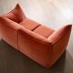 Le Bambole sofa in coral velvet By Mario Bellini For B&B Italia, 1970s