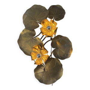 Grand plafonnier nénuphar - laiton feux