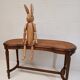 Banc de piano bois et cannage