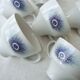 Set of 6 cups peacock feathers