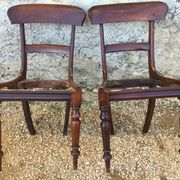 A series of 4 mahogany chairs with 19th th eme leather patties in good condition