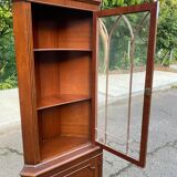 English Victorian wooden corner display cabinet