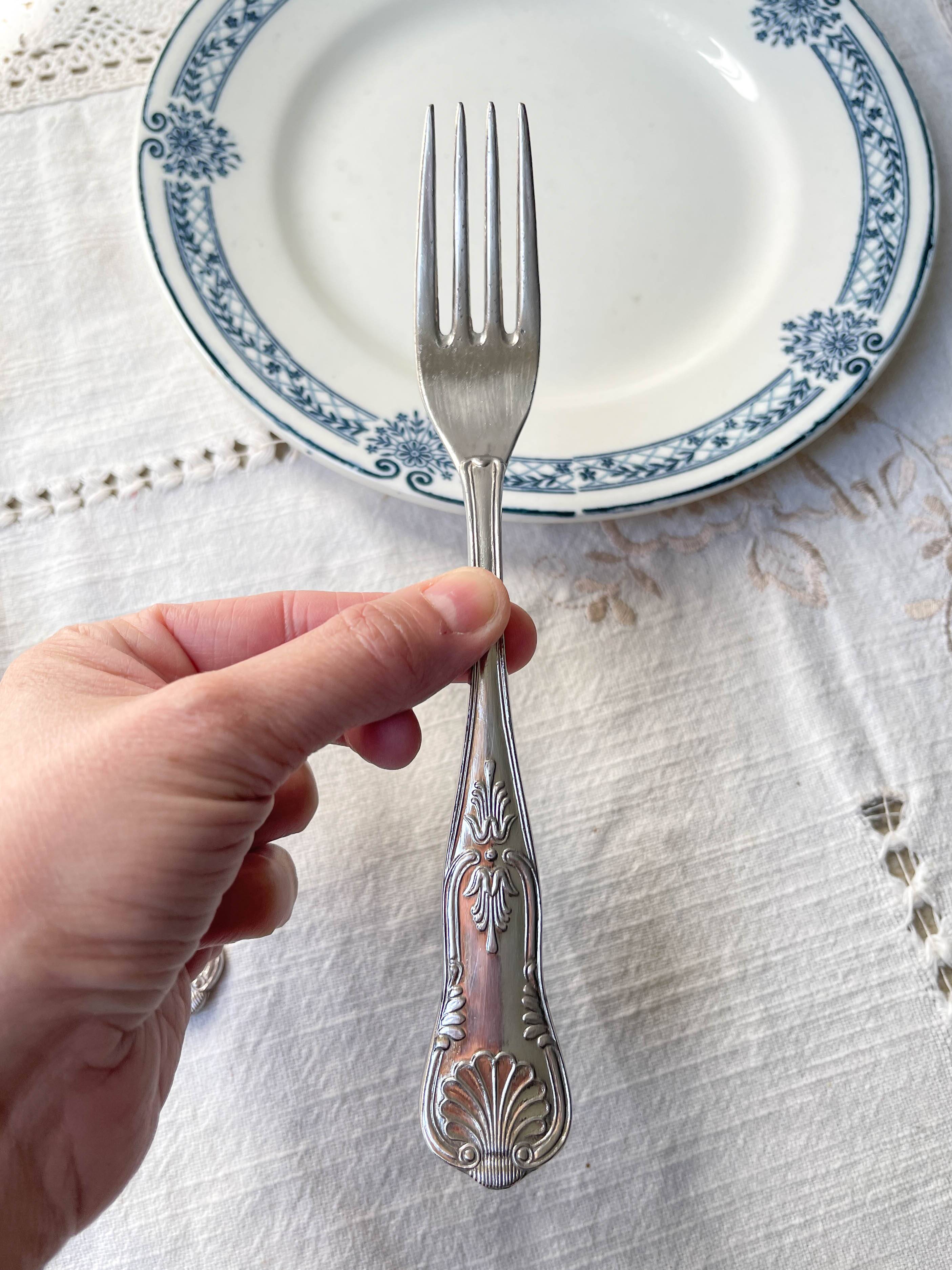 10 Vintage Rocaille Style Metal Forks