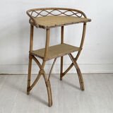Bedside table in vintage rattan 60's