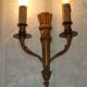 Elegant Pair French Antique Bronze Empire Arrow Style Double Wall Lights 4841