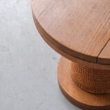 Mid-century rope oak french side table