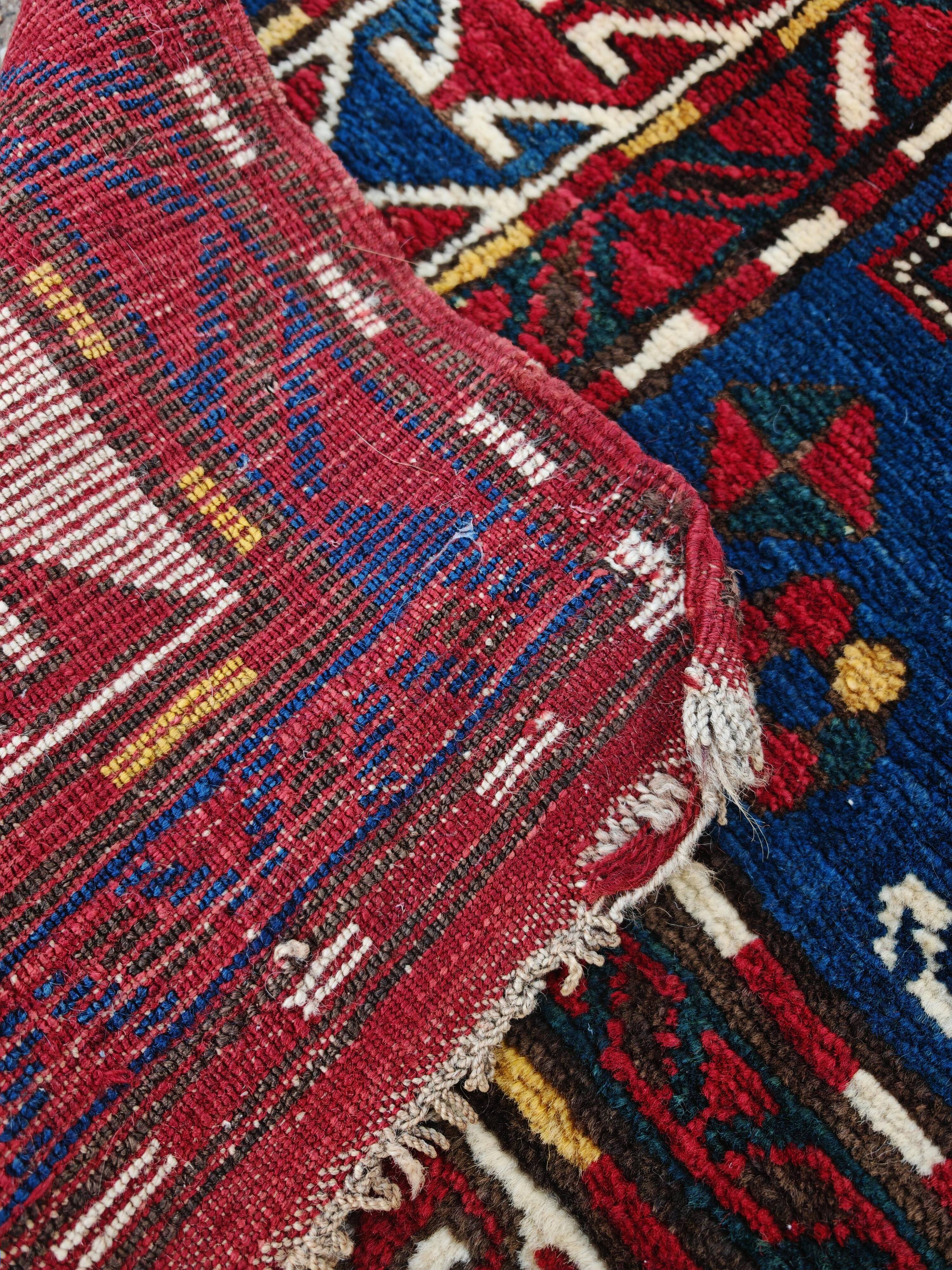 Antique Karabakh carpet, naturally dyed wool, Caucasus 19th century