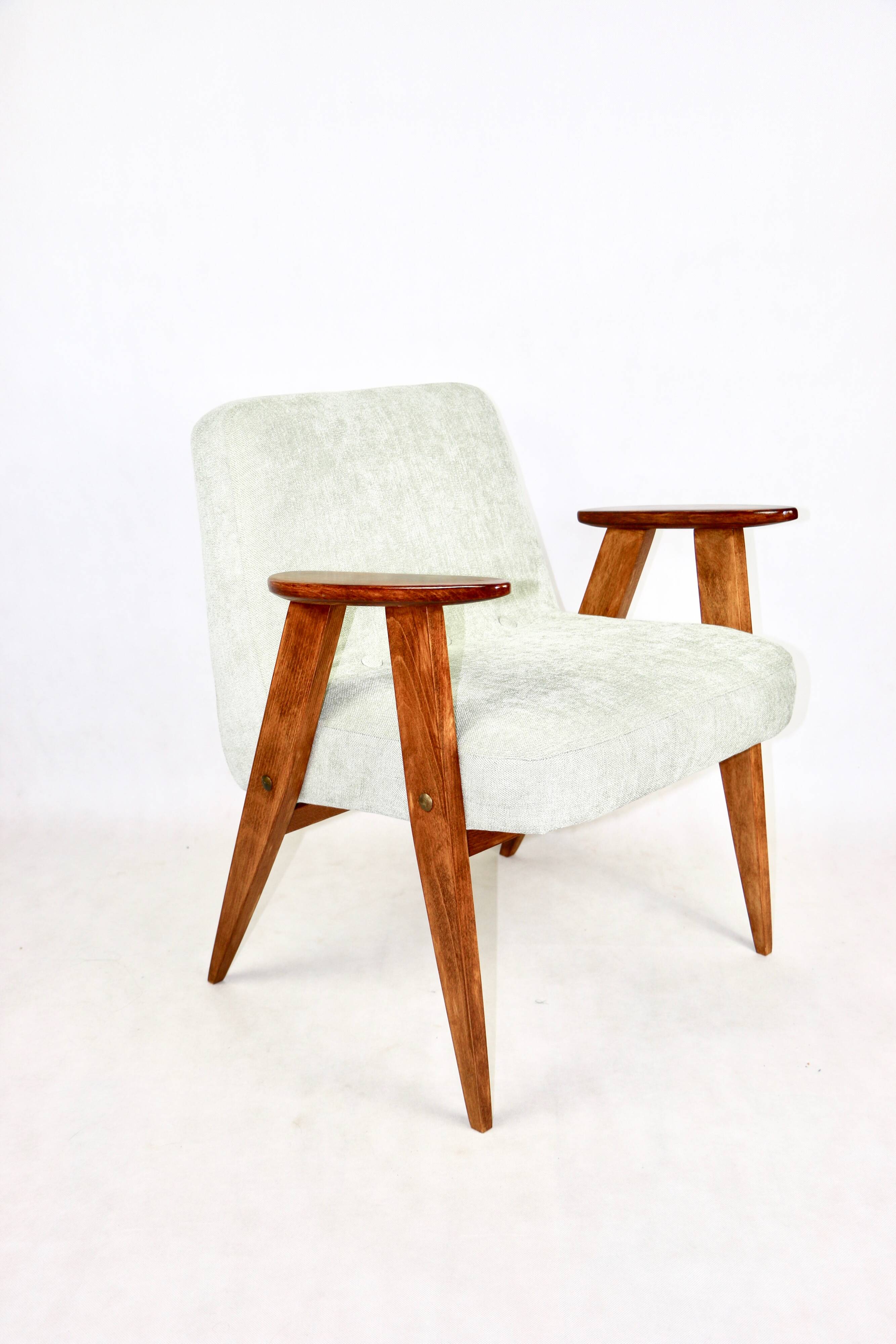 Fauteuil vintage Chierowski 366, années 1970, vert clair