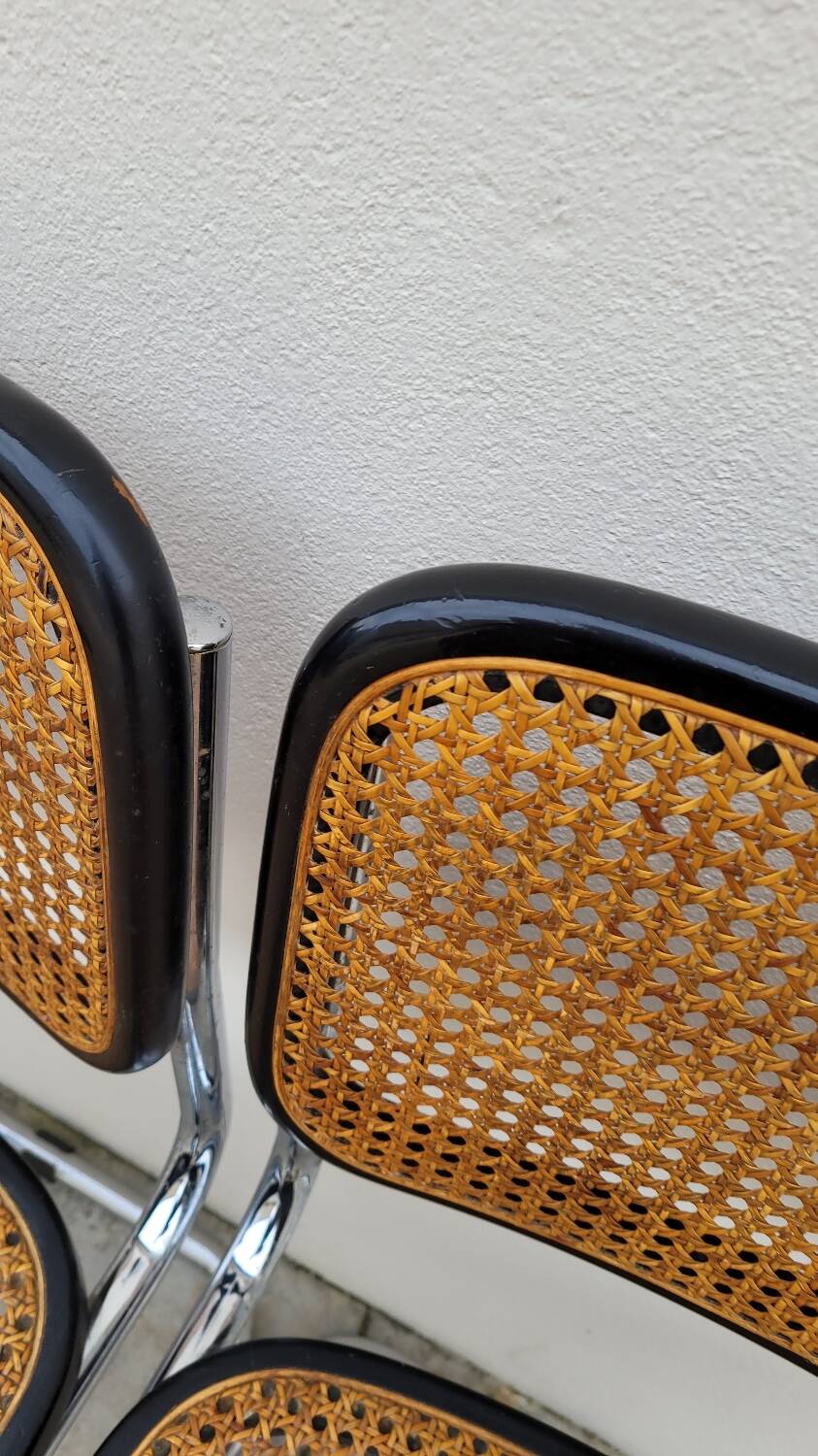 Set of 4 Marcel Breuer cesca black b32 chairs