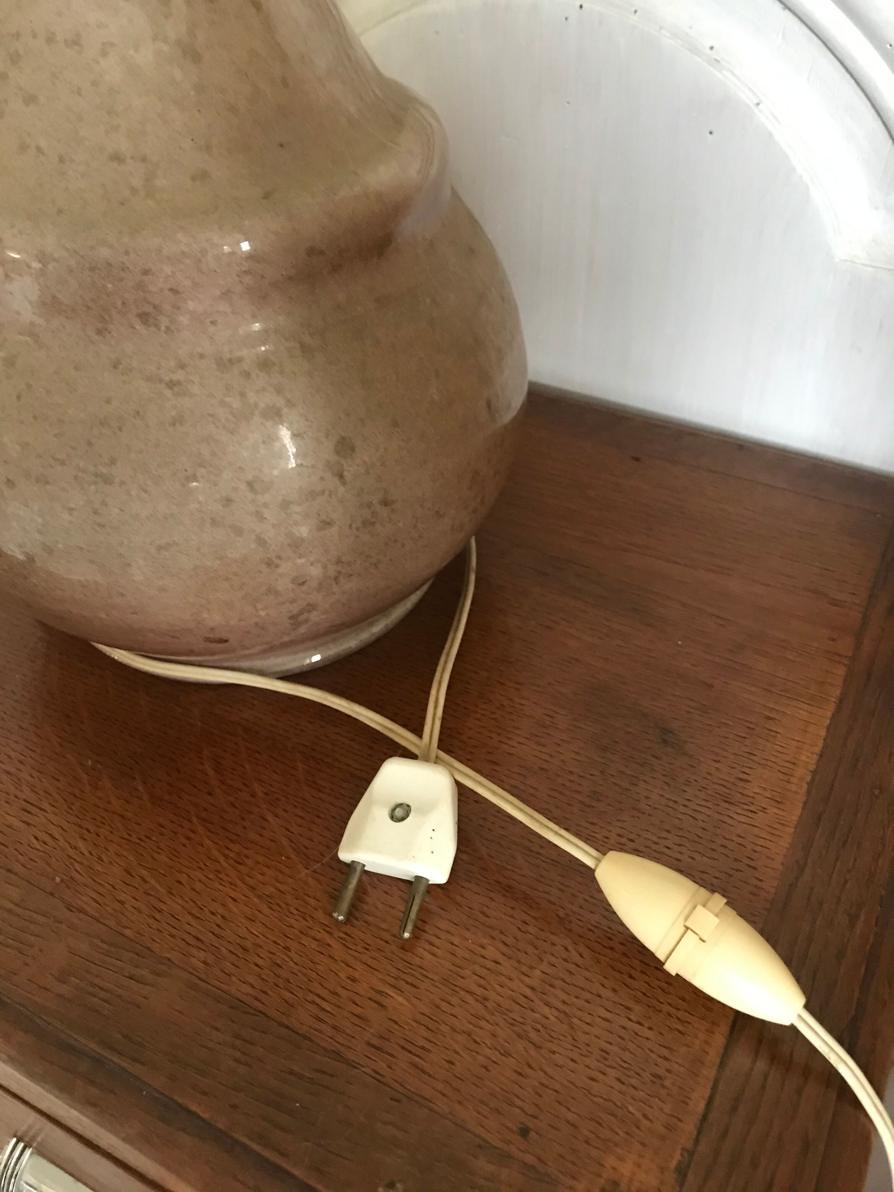 Vintage enamelled ceramic lamp base