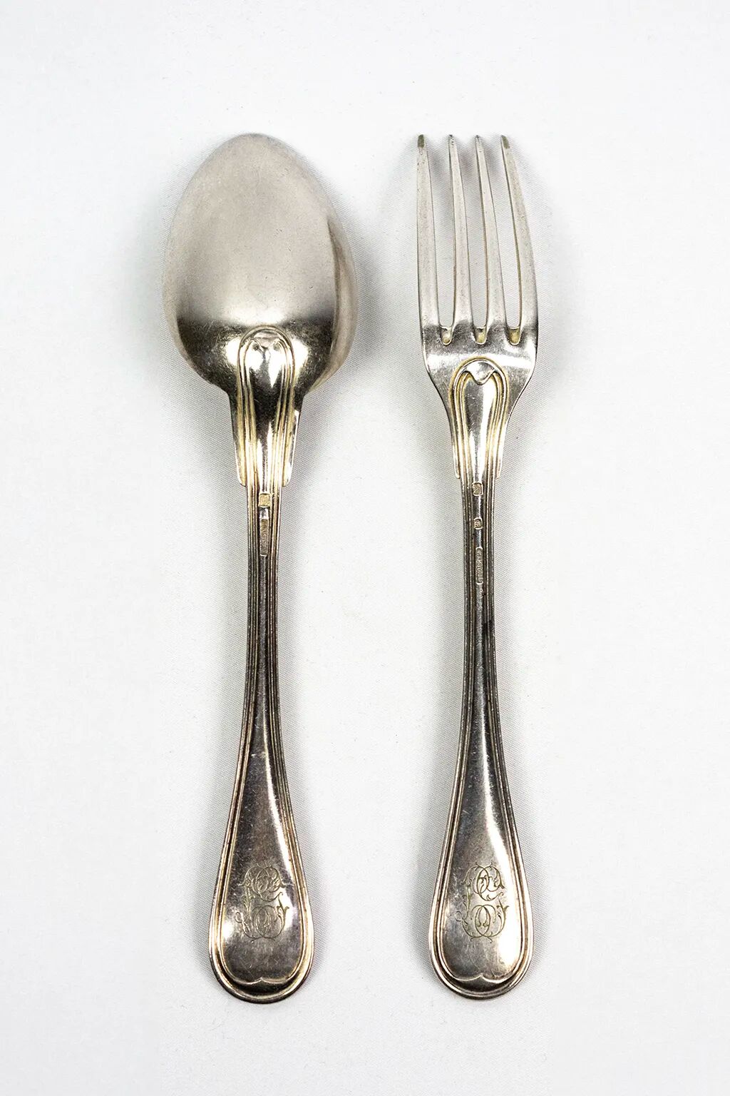 12 Christofle table settings monogrammed LG - CC hallmark - Late 19th century