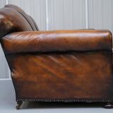 Restored vintage leather sofa from a gentleman's Victorian club.