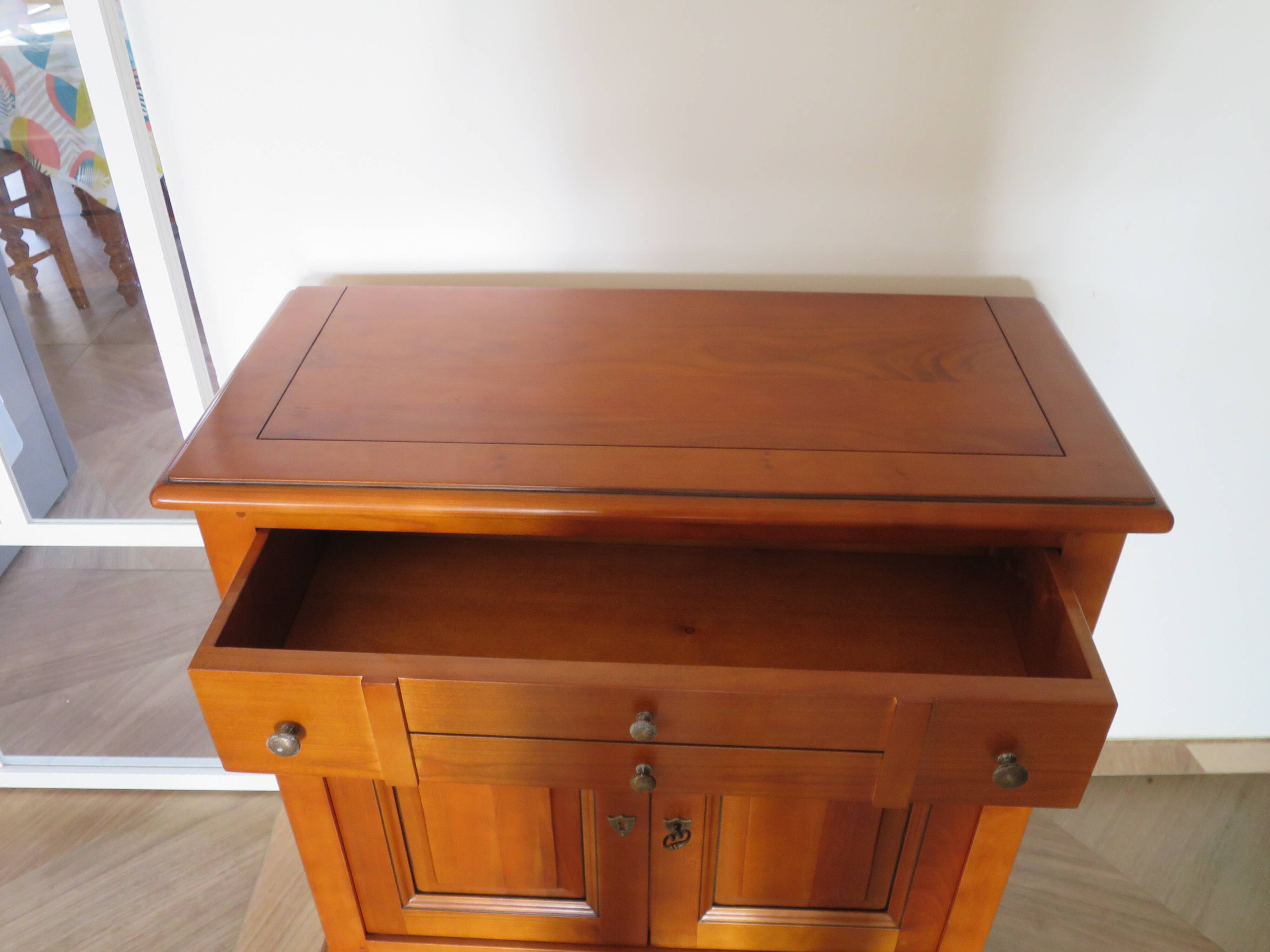 Meuble d’entrée-buffet d’appui-Louis Philippe- 1 tiroir-2 portes Merisier