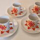 Coffee set 4 cups and saucers, vintage porcelain 1970