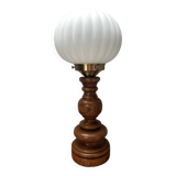 Lampe à poser pied vintage globe plissé