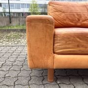 Canapé en cuir cognac vintage danois moderne du milieu du siècle