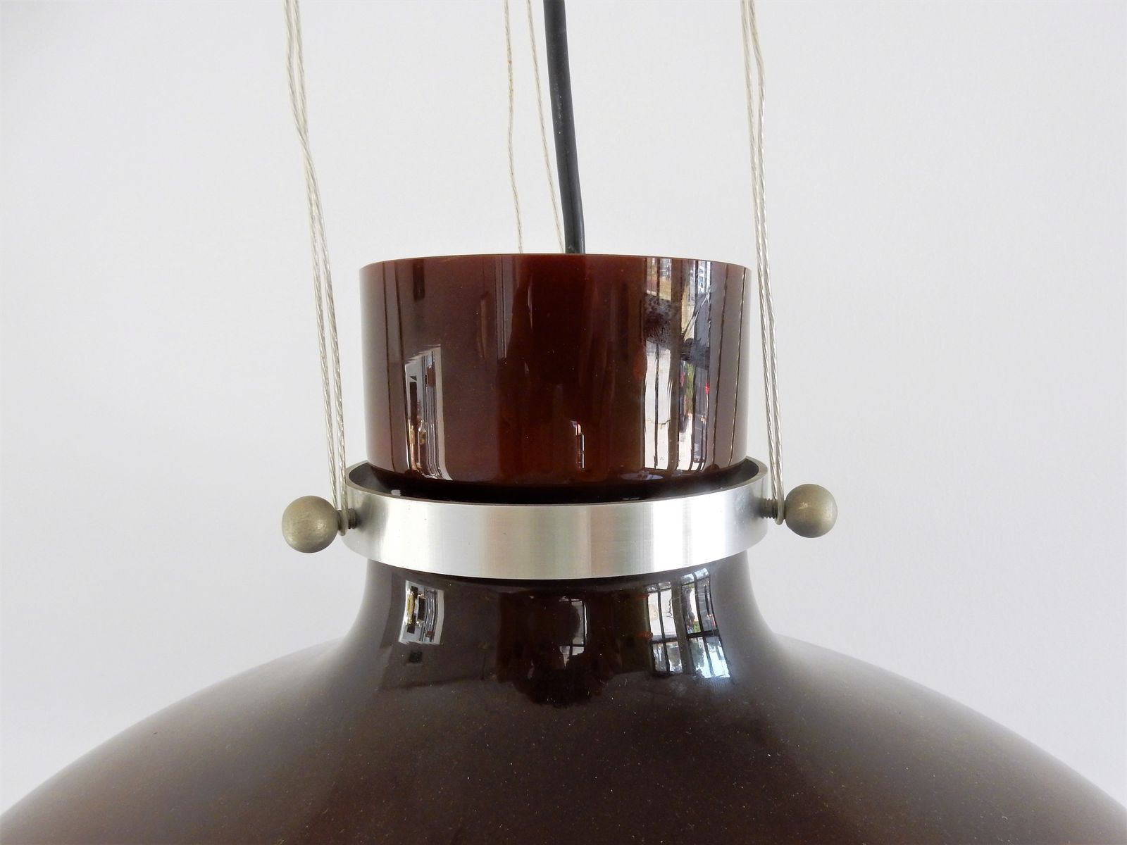 Vintage glass suspension in red-brown 1970s