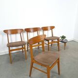 Set of 4 Deense teak Farstrup Møbler Model 210 eetkamerstoelen, dining