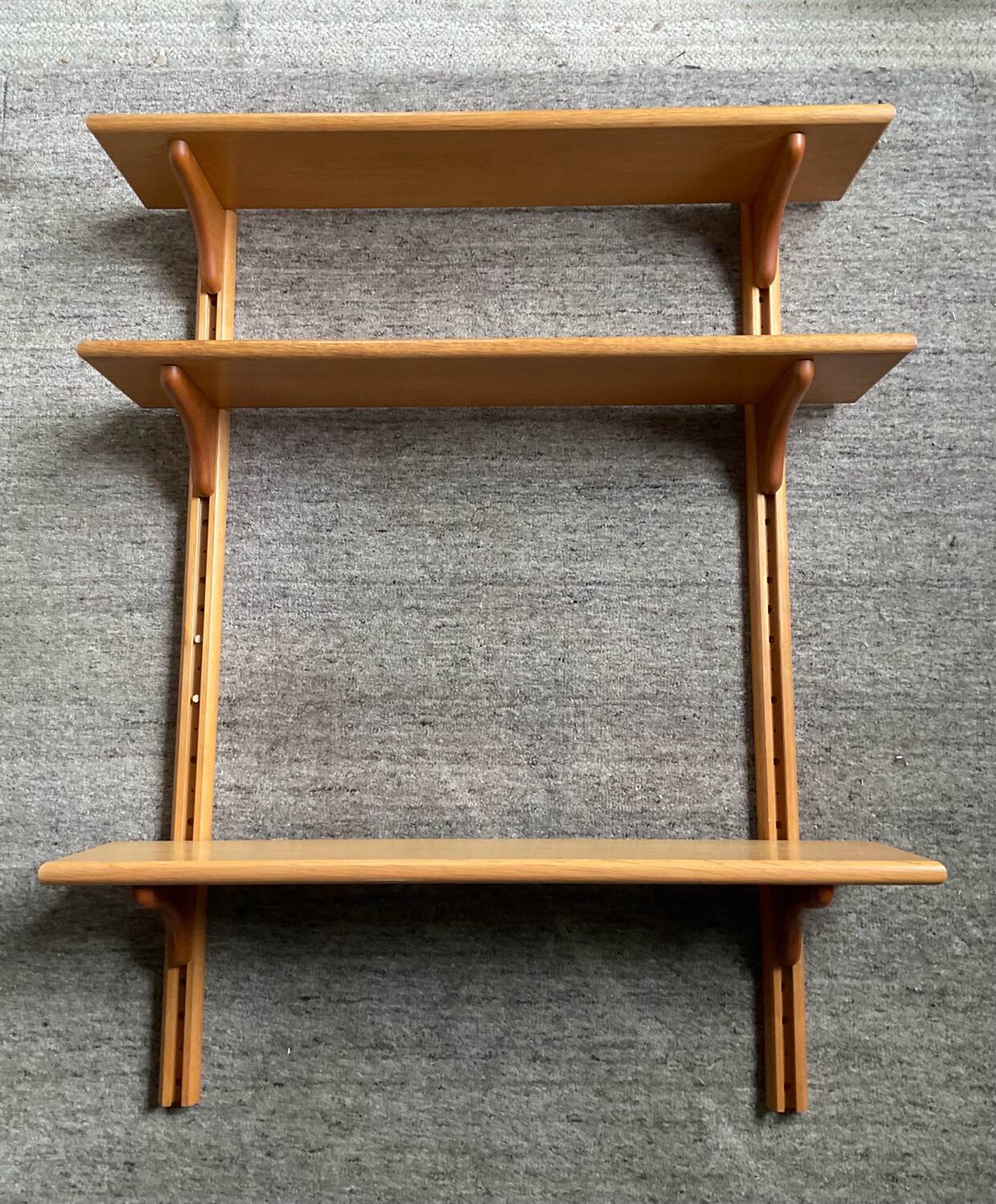 Vintage beech wall shelf