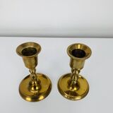 Pair of vintage gilded brass candlesticks
