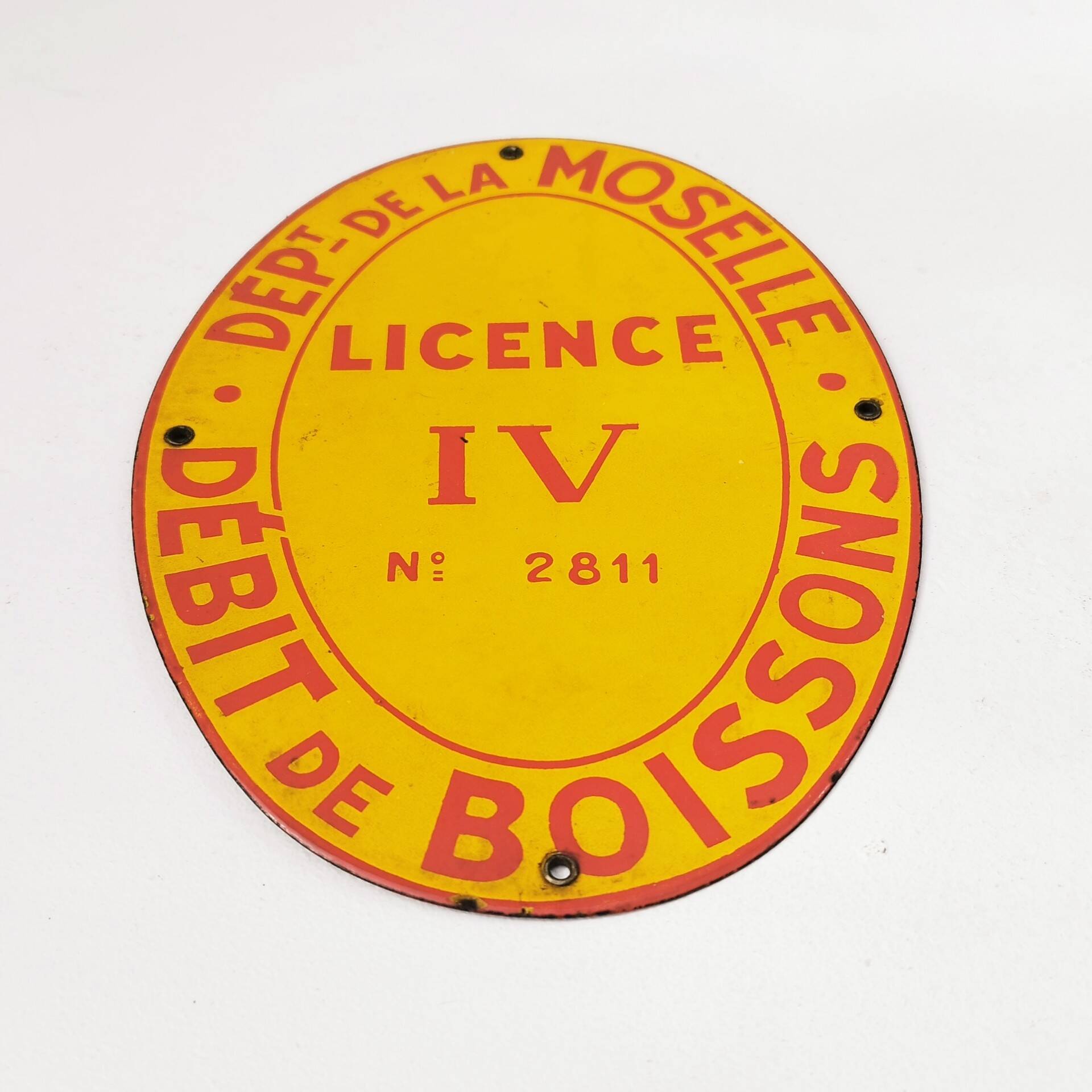 Enameled plaque License IV department of Moselle