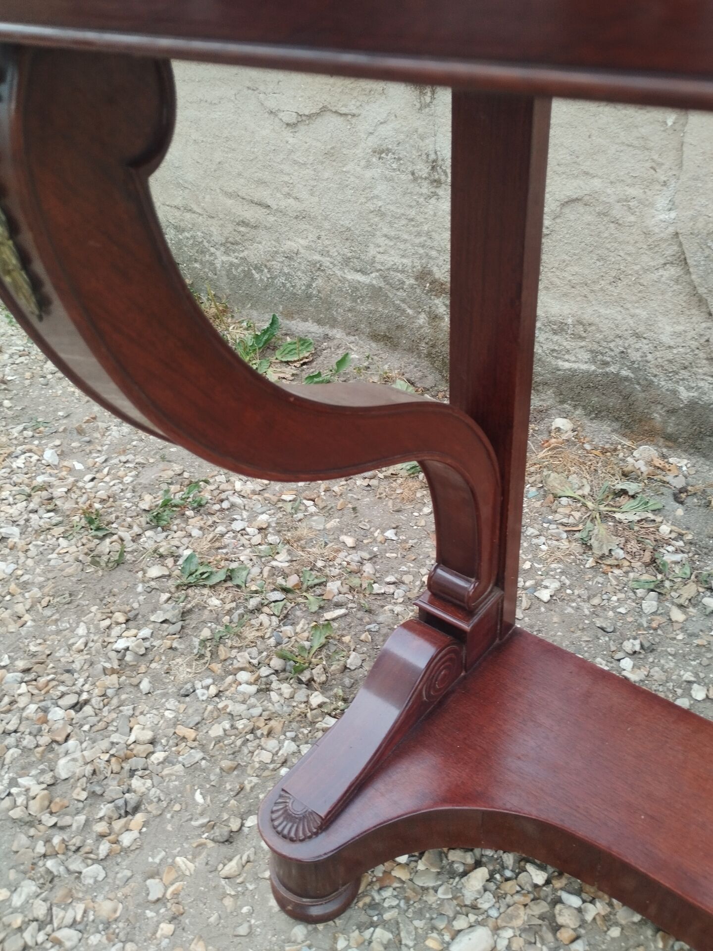 Console ancienne style louis xvi plateau bois