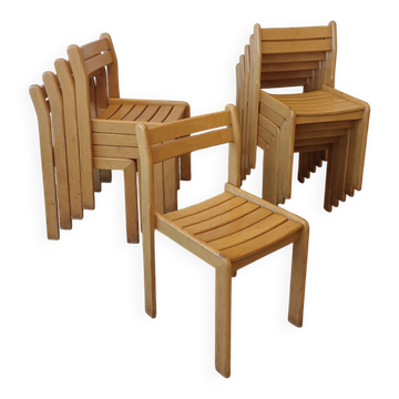 Set of beech chairs