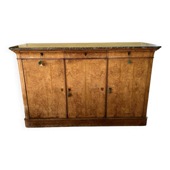 Importante enfilade en loupe de thuya XIX eme.plateau de marbre