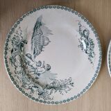 Set of 4 earthenware dinner plates from the Jules Vieillard et Compagnie Manufacture, Bordeaux, c