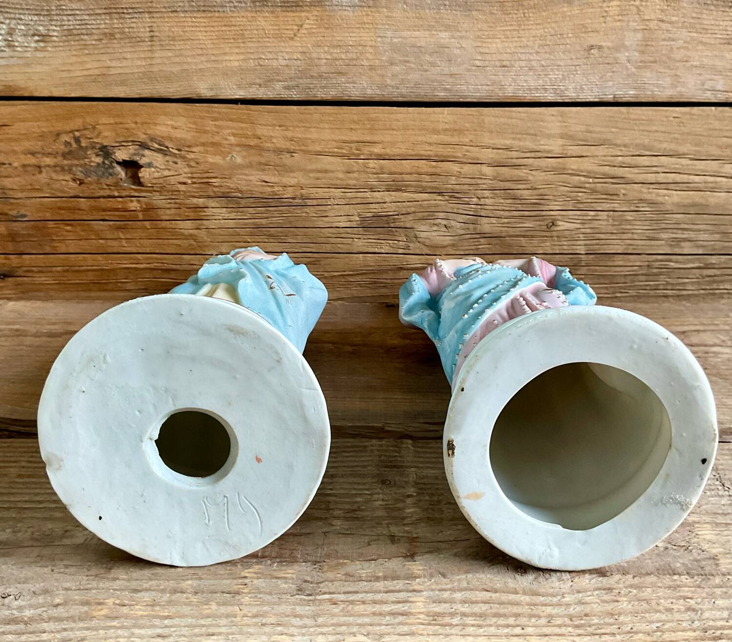 2 old religious statuettes from the early 20th century