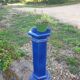 Sellette - colonne en faïence bleue