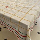 Vintage Jacquard tablecloth in Basque style, monogrammed ML - Mixed fabric - 130x145cm